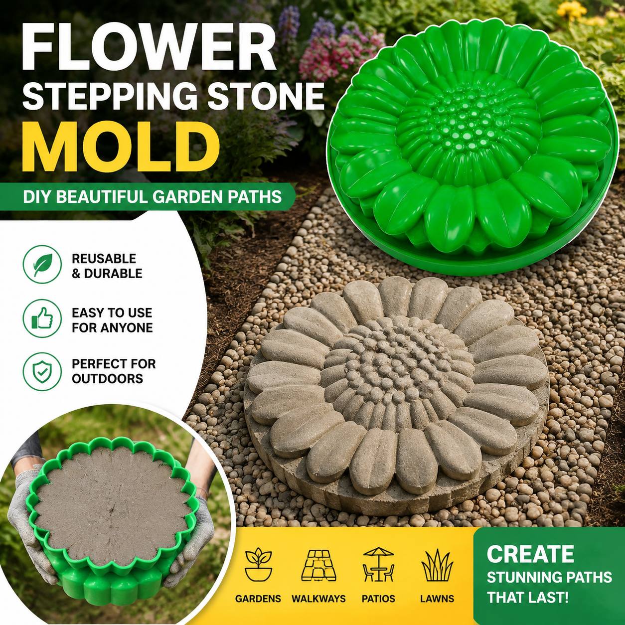 Sunflower Terrace Stone Mold S - đánh giá và giá Gardening Tools Wholesale