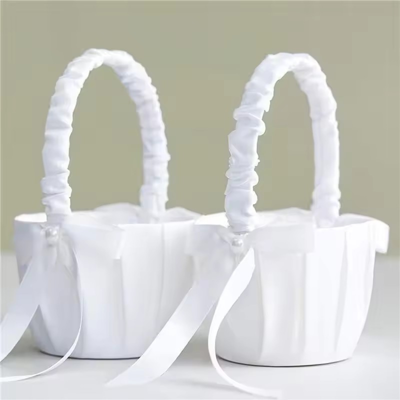 Wedding White Satin Bow Flower - đánh giá và giá Gardening Tools Girls