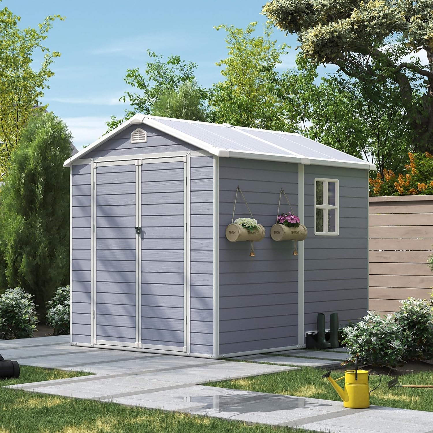 6x8 FT Outdoor Storage Shed Re - đánh giá và giá Gardening Tools Plastic