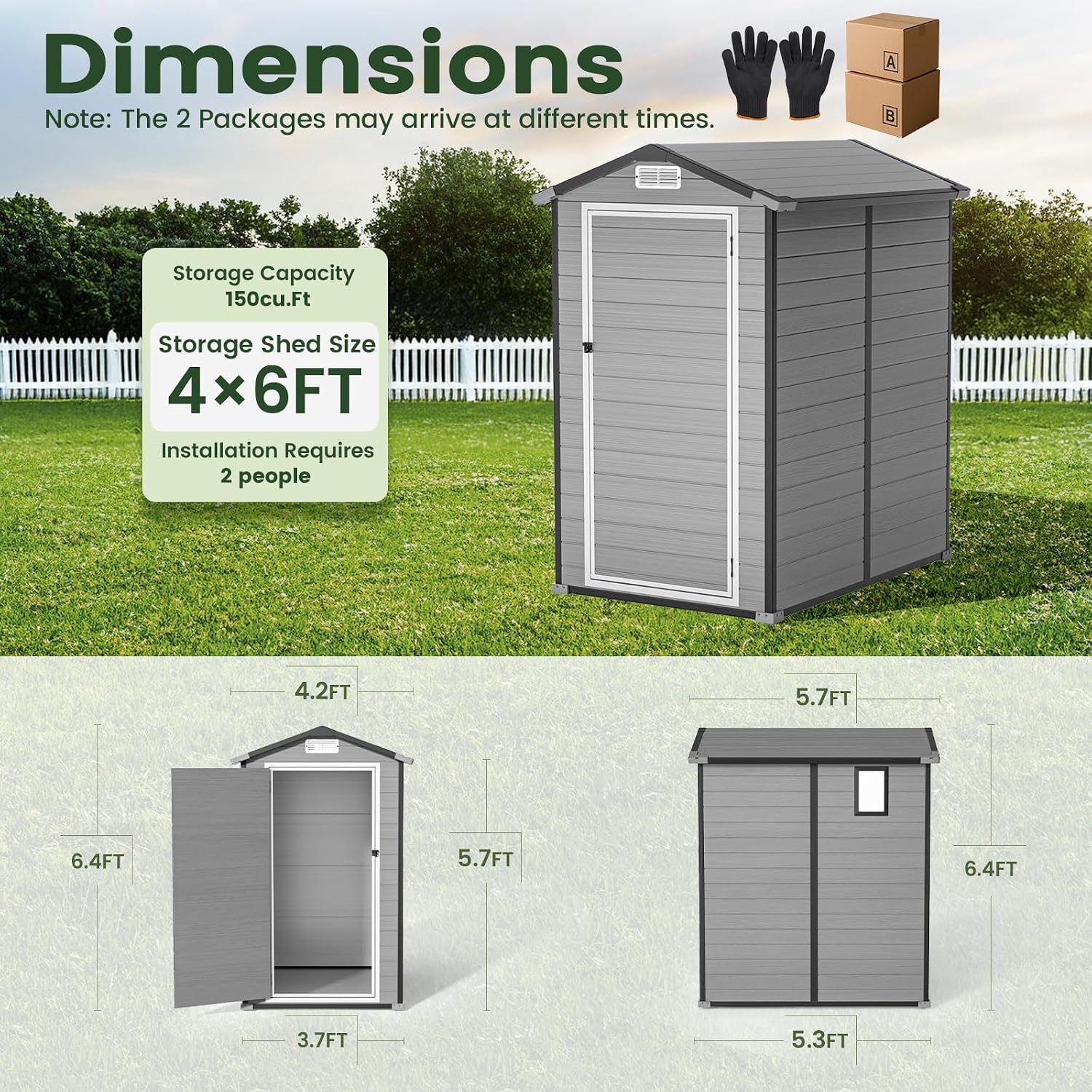 Outdoor Storage Shed with Floo - đánh giá và giá Gardening Tools Plastic