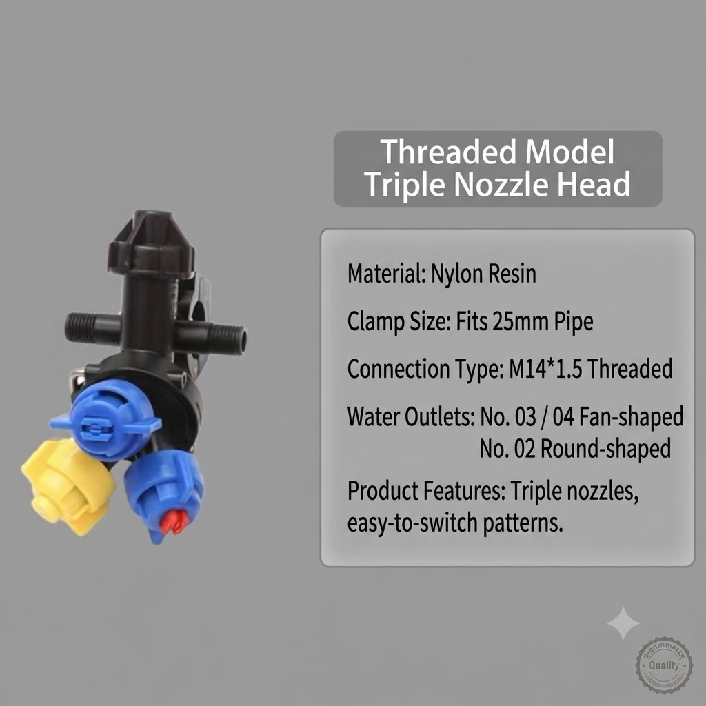 3 Heads Spray Nozzle Mirror Ar - đánh giá và giá Gardening Tools Plastic