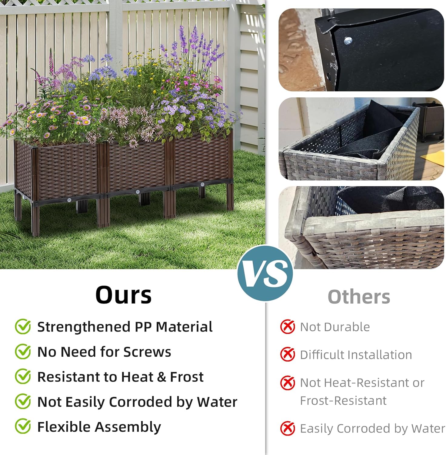 Outdoor Gardening Rattan Plant - đánh giá và giá Self-Watering Planter